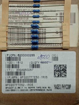 Picture of MF0207FTE52-1R05 1R05 0.6W  RESISTOR
