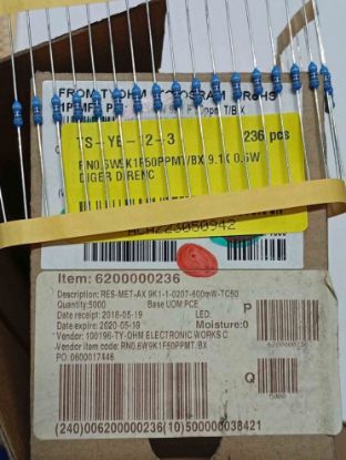 Picture of RN0.6W9K1F50PPMT/BX 9.1K 0.6W RESISTOR