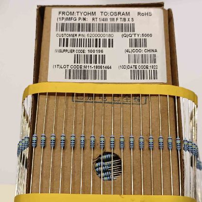 Picture of RT1/4W1M FT/BXS 1M 1/4W RESISTOR