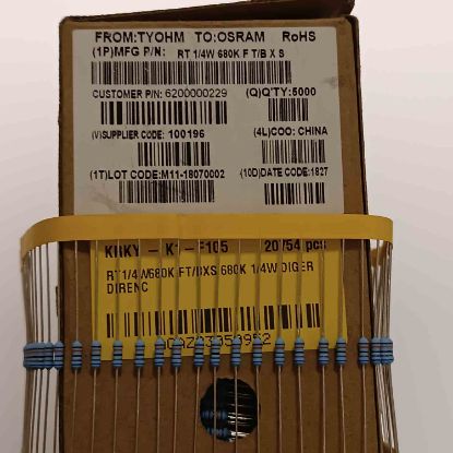 Picture of RT1/4W680K FT/BXS 680K 1/4W RESISTOR