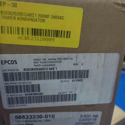 Picture of B32362S3207J40Z1 200UF 340VAC CAPACITOR