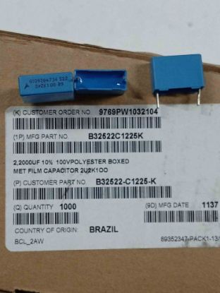 Picture of B32522C1225K  2.2UF 100V 15mm CAPACITOR