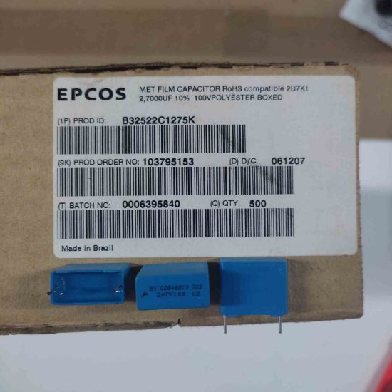 Picture of B32522C1275K 2.7UF 100V 15mm CAPACITOR