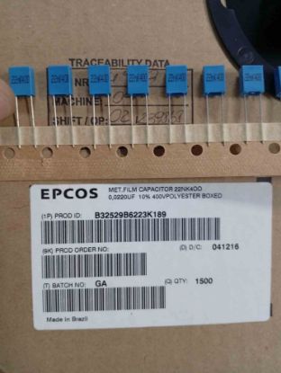 Picture of B32529B6223K189  0.022UF 400V 5mm CAPACITOR