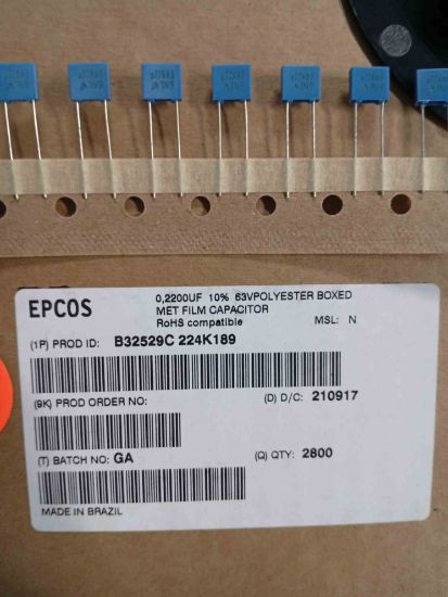 Picture of B32529C224K189  0.22UF 63V 5mm CAPACITOR