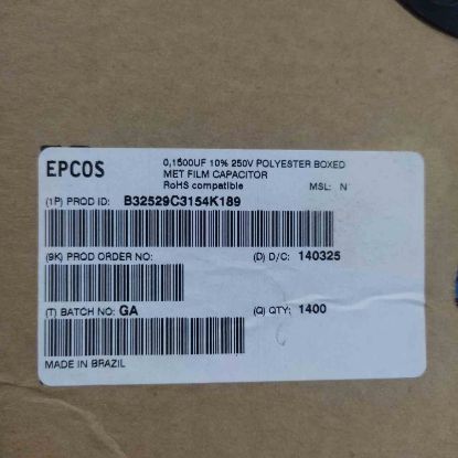 Picture of B32529C3154K189 0,15UF 250V 5mm CAPACITOR