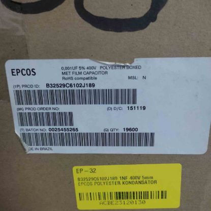 Picture of B32529C6102J189 1000PF 400V 5mm CAPACITOR