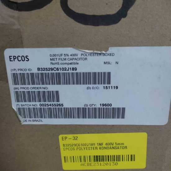 Picture of B32529C6102J189 1000PF 400V 5mm CAPACITOR