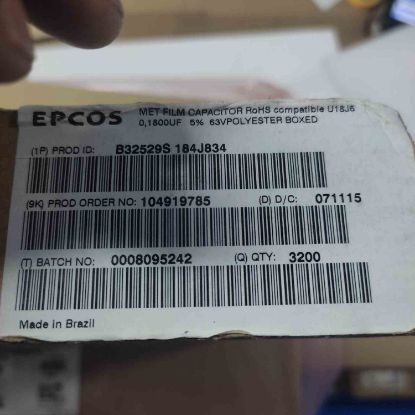 Picture of B32529S184J834 180NF 63V 5mm CAPACITOR