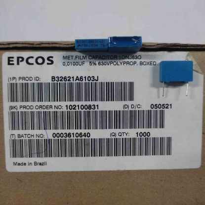 Picture of B32621A6103J  0.1UF 630v 10mm CAPACITOR