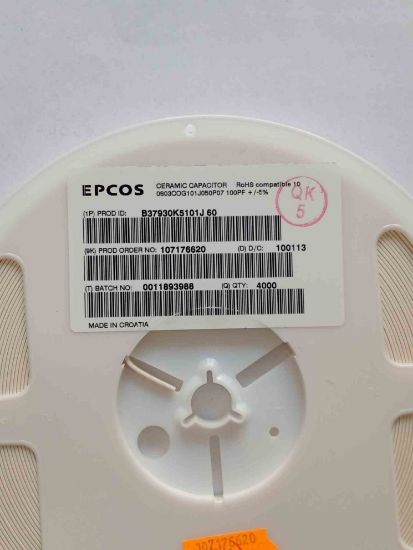 Picture of B37930K5101J60 100PF 50V 603 COG CAPACITOR