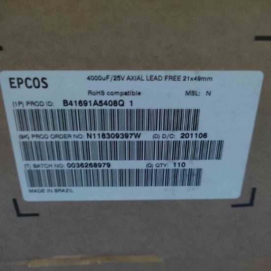 Picture of B41691A5408Q001 4000mf 25V AX. 20X49MM CAPACITOR
