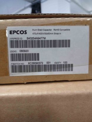 Picture of B43254A9477M 470UF 400V 30x52mm SNAP CAPACITOR