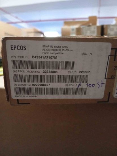 Picture of B43541A7107M 100UF 550V 25x35mm 2PIN CAPACITOR