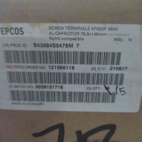 Picture of B43584S5478M7 4700UF 450V 90x144 CAPACITORS