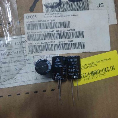 Picture of B43827A1107M 100UF 160V 16x25mm CAPACITOR