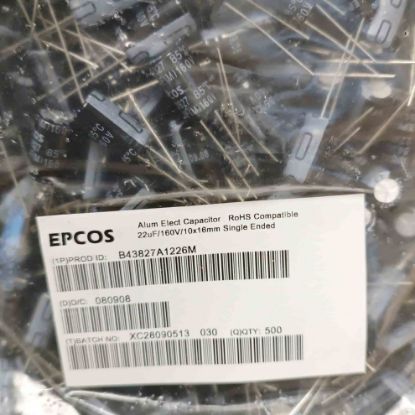 Picture of B43827A1226M 22UF 160V 10x16mm CAPACITOR