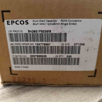 Picture of B43851F9226M 22UF 400V 12,5x25 mm  105 CAPACITOR