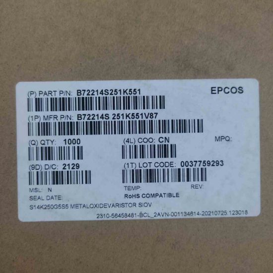 Picture of B72214S251K551V87 VARISTOR 