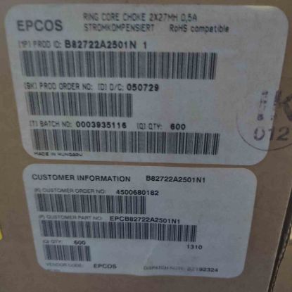 Picture of B82722-A2501-N1 2x27mH 500mA Filters 350 uH 23.3x19.5mm Radial