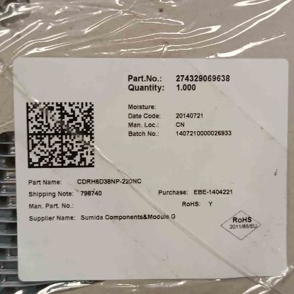Picture of CDRH6D38NP-220NC 22UH 1.3A INDUCTOR