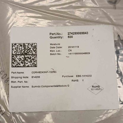 Picture of CDRH8D43NP-150NC 15UH 2.3A 8.3x8.3x4.5 INDUCTOR