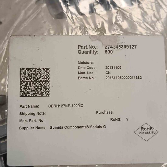 Picture of CDRH127NP-100MC 10UH 5.4A 12x12x8 INDUCTOR