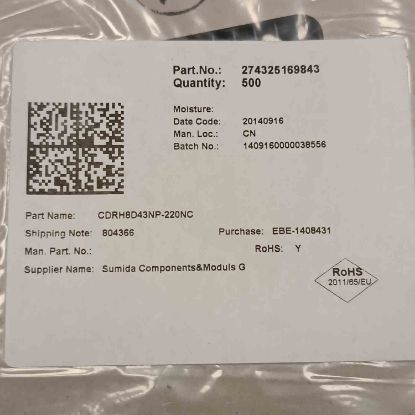 Picture of CDRH8D43NP-220NC 22UH 1.8A 8.3x8.3x4.5 INDUCTOR