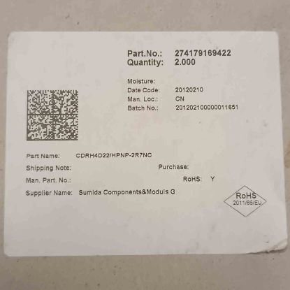 Picture of CDRH4D22/HPNP-2R7NC 2,7uH 2,2A 5x5x2.4 INDUCTOR