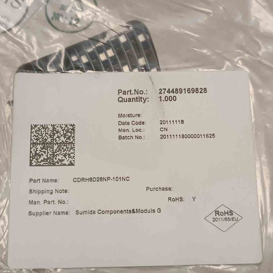 Picture of CDRH8D28NP-101NC 100uH 0.75A 8.3x8.3x3mm  INDUCTOR