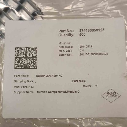 Picture of CDRH125NP-2R1NC 2R1 7A 12.3x12.3x6 INDUCTOR