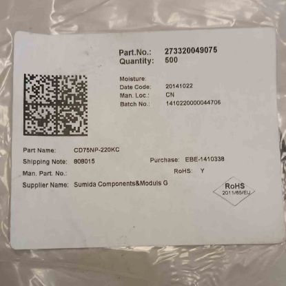 Picture of CD75NP-220KC 22UH 1.5A 8.1x7.3x5.5 INDUCTOR