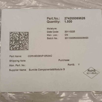 Picture of CDRH6D26NP-5R0NC 5uH 2,2A 6,7x6,7x2,8 INDUCTOR