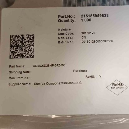 Picture of CDMC6D28NP-3R3MC 3,3uH 6,3A 7.25x6.7x3.0 INDUCTOR