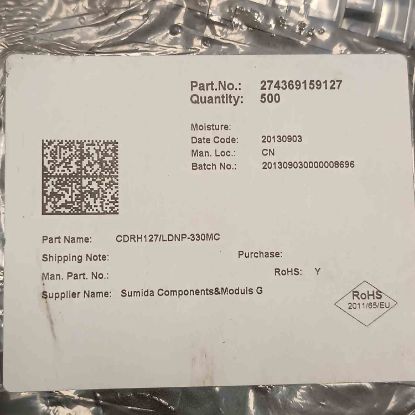 Picture of CDRH127/LDNP-330MC 33UH 3.9A 12.3x12.3x8 INDUCTOR