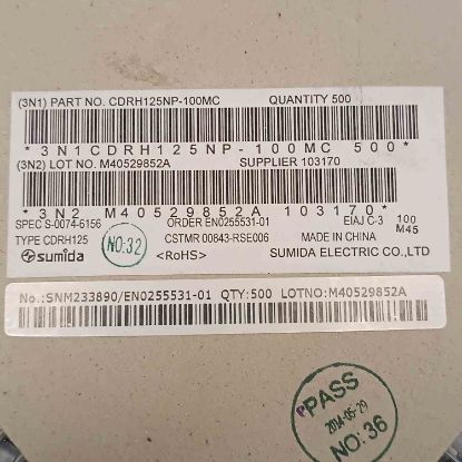 Picture of CDRH125NP-100MC 10UH 4A 12.3x12.3x6 INDUCTOR