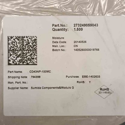 Picture of CD43NP-100MC 10UH 1.04A 4.80x4.30x3.50 INDUCTOR