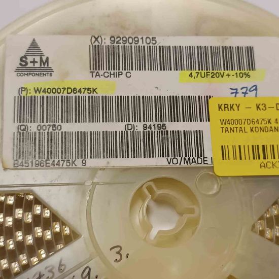 Picture of W40007D6475K 4.7UF 20V  CAPACITOR