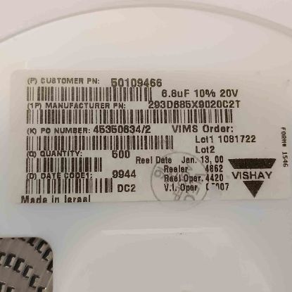 Picture of 293D685X9020C2T 6.8UF 20V  CAPACITOR