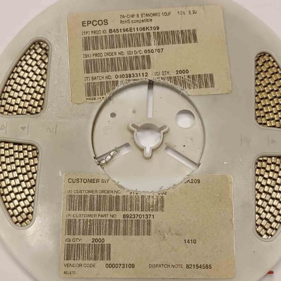 Picture of B45196E1106K209 10UF 6.3V  CAPACITOR