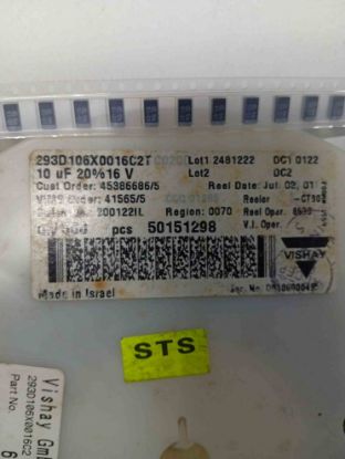 Picture of 293D106X0016C2T 10UF 16V  CAPACITOR