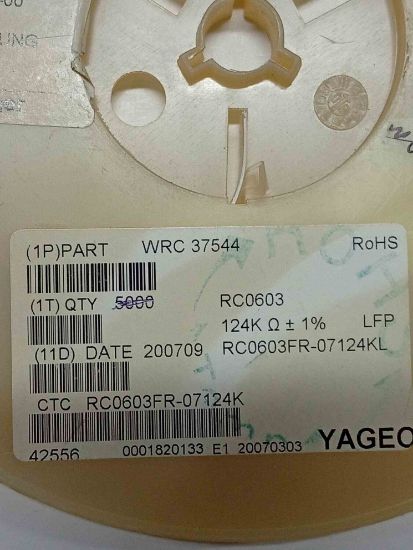 Picture of RC0603FR-07124K 124K 603 RESISTOR