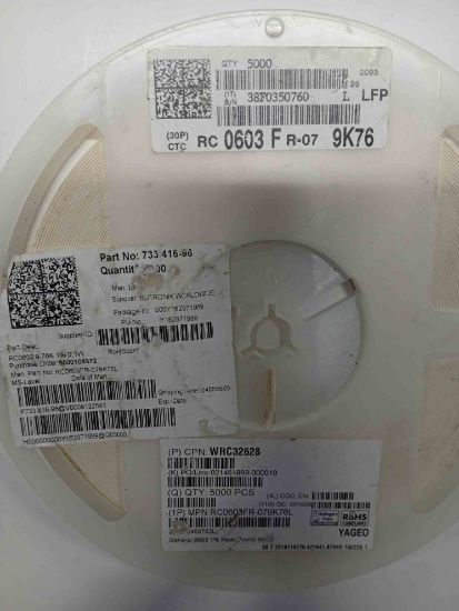Picture of RC0603FR-079K76 9K76 603 RESISTOR
