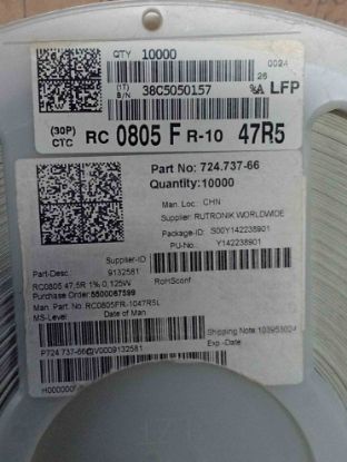 Picture of RC0805FR-1047R5 47R5 805 RESISTOR