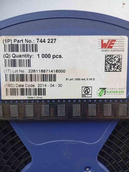 Picture of 744227 51UH 1A 9.2mm x 6mm x 5mm smd INDUCTOR