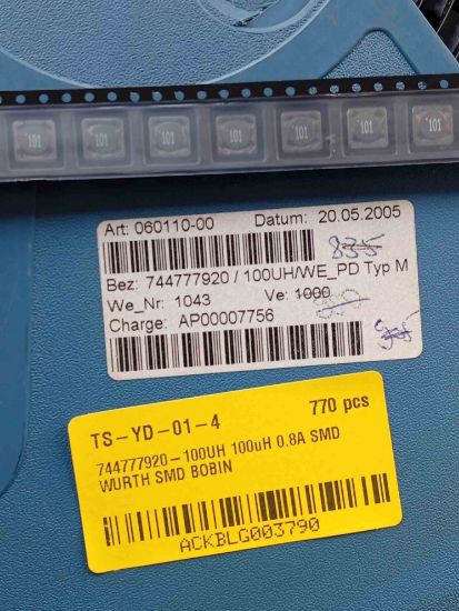Picture of 744777920-100UH 100uH 0.8A SMD INDUCTOR