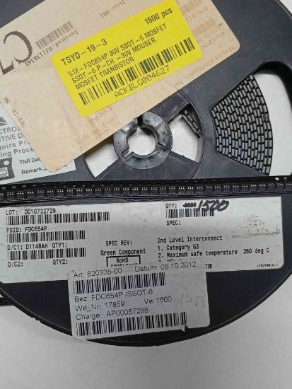 Picture of 512-FDC654P 30V SSOT-6 MOSFET SSOT-6 P-CH -30V TRANSISTOR