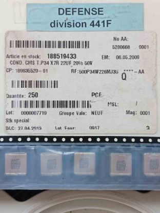 Picture of 500P34W226MJ3U 22uF 50V CAPACITOR