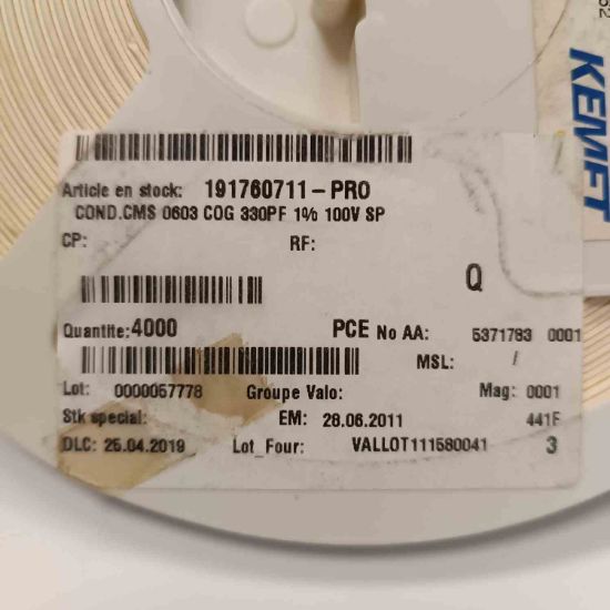 Picture of 0603C0G330PF-100V 330PF 100V 603 CAPACITOR