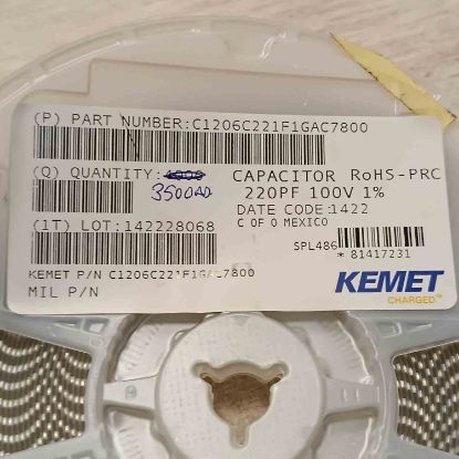 Picture of C1206C221F1GAC7800 220PF 100V CAPACITOR